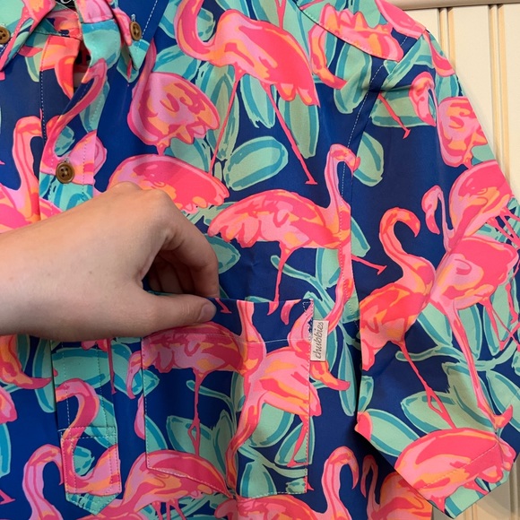 Chubbies - Men’s 1/2 Button Down Shirt - Pattern: the Mingo Ate Ya Baby - Small - Picture 5 of 12